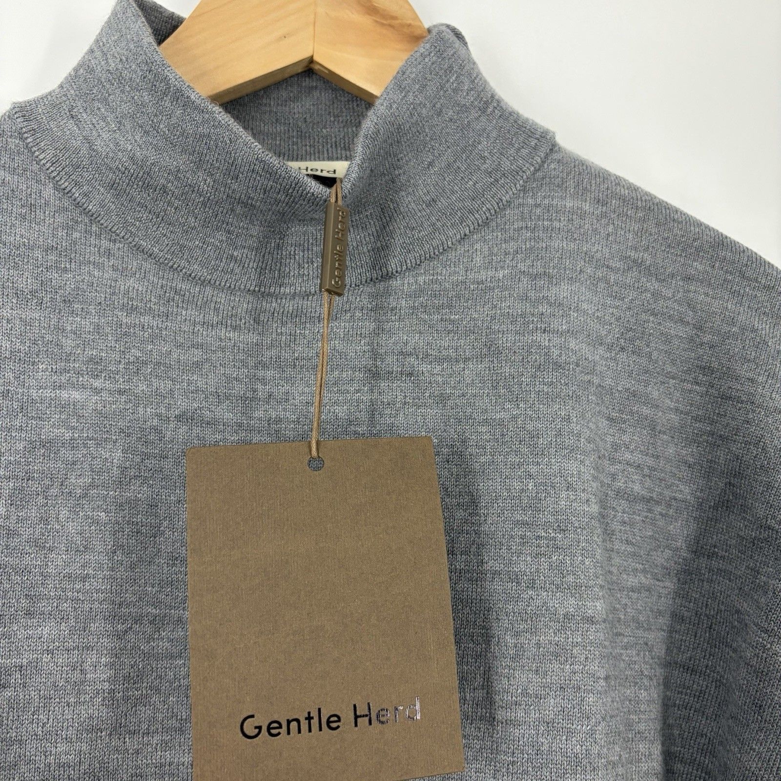 Gentle Herd Sweater Size Medium Womens Gray Merino Wool Mock Neck Pullover Soft — image 4 of 8